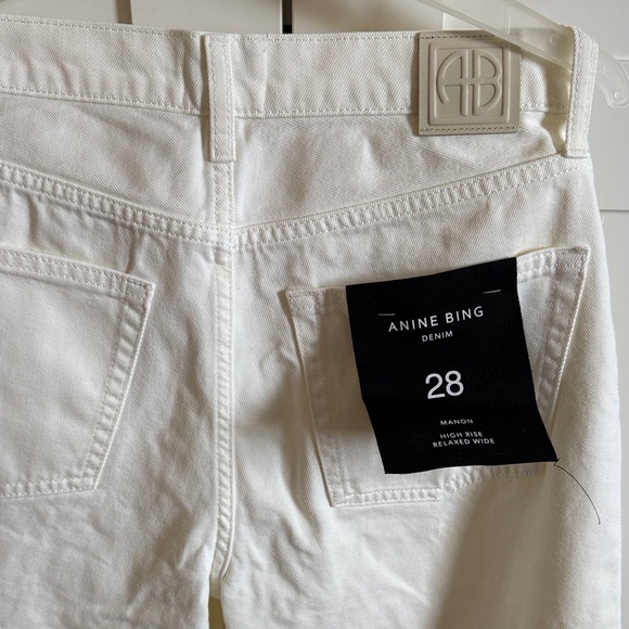 Anine Bing Off-White Wide Leg Manon Jeans - Picture 2 of 4